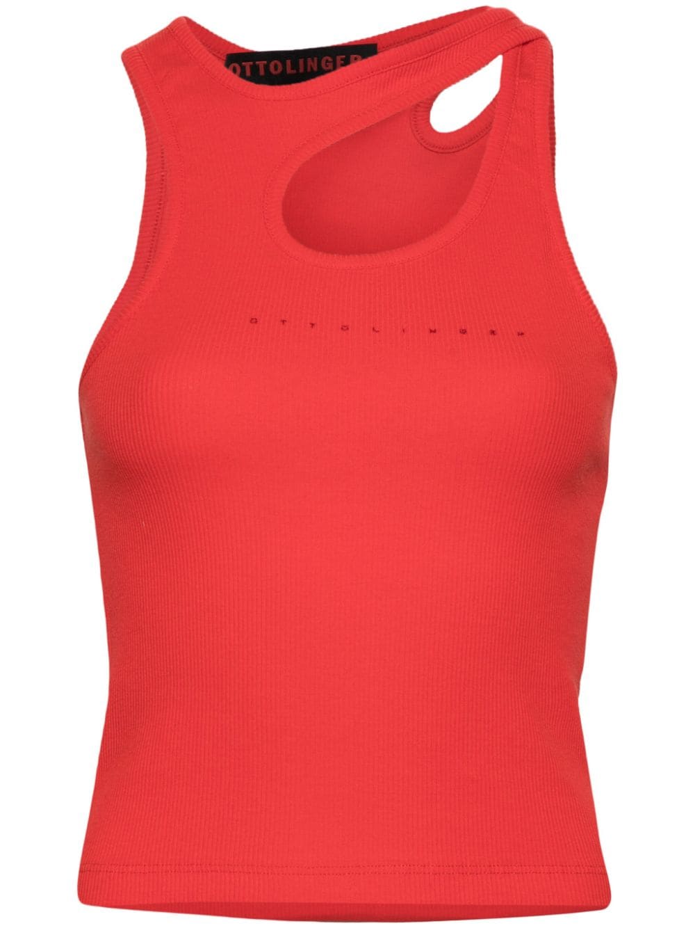 Ottolinger logo-printed ribbed top - Red von Ottolinger