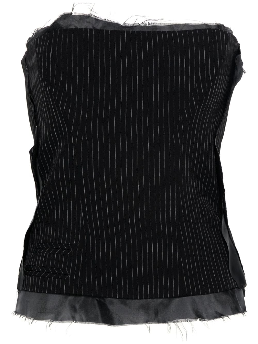 Ottolinger pinstriped deconstructed corset top - Black von Ottolinger