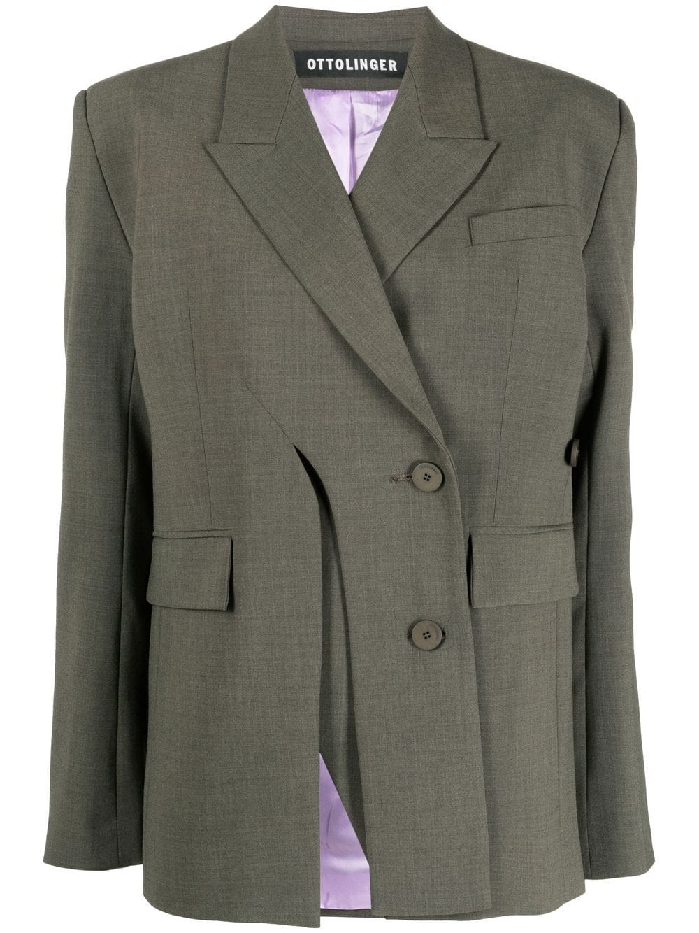 Ottolinger single-breasted split blazer - Green von Ottolinger