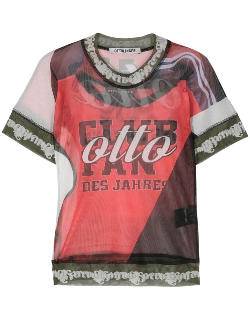 Ottolinger soccer-print mesh crop top - Red von Ottolinger