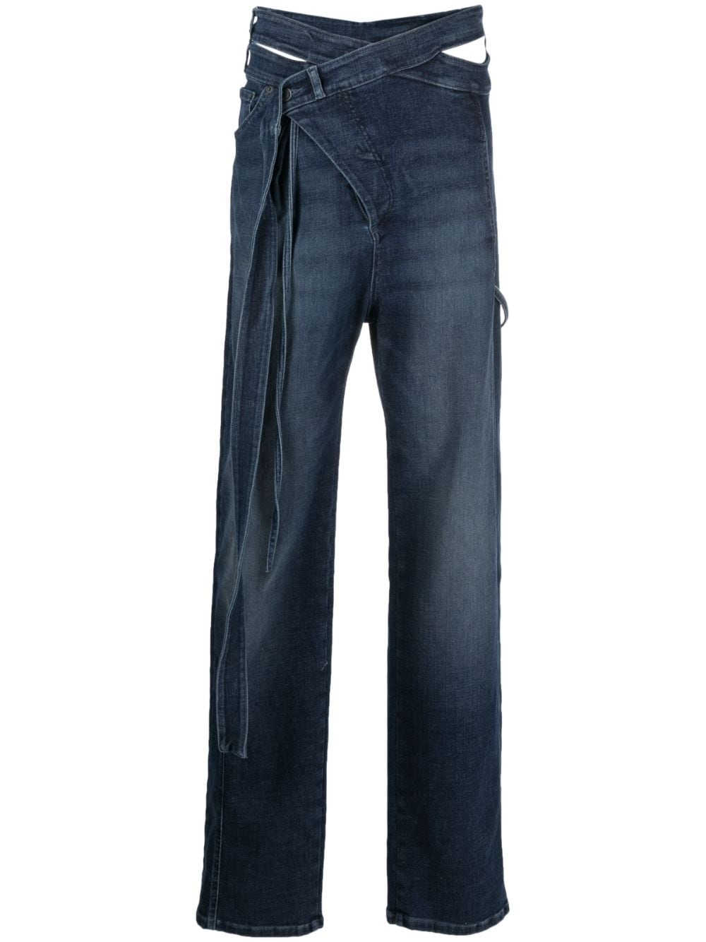 Ottolinger wrap-style cut-out straight-leg jeans - Blue von Ottolinger