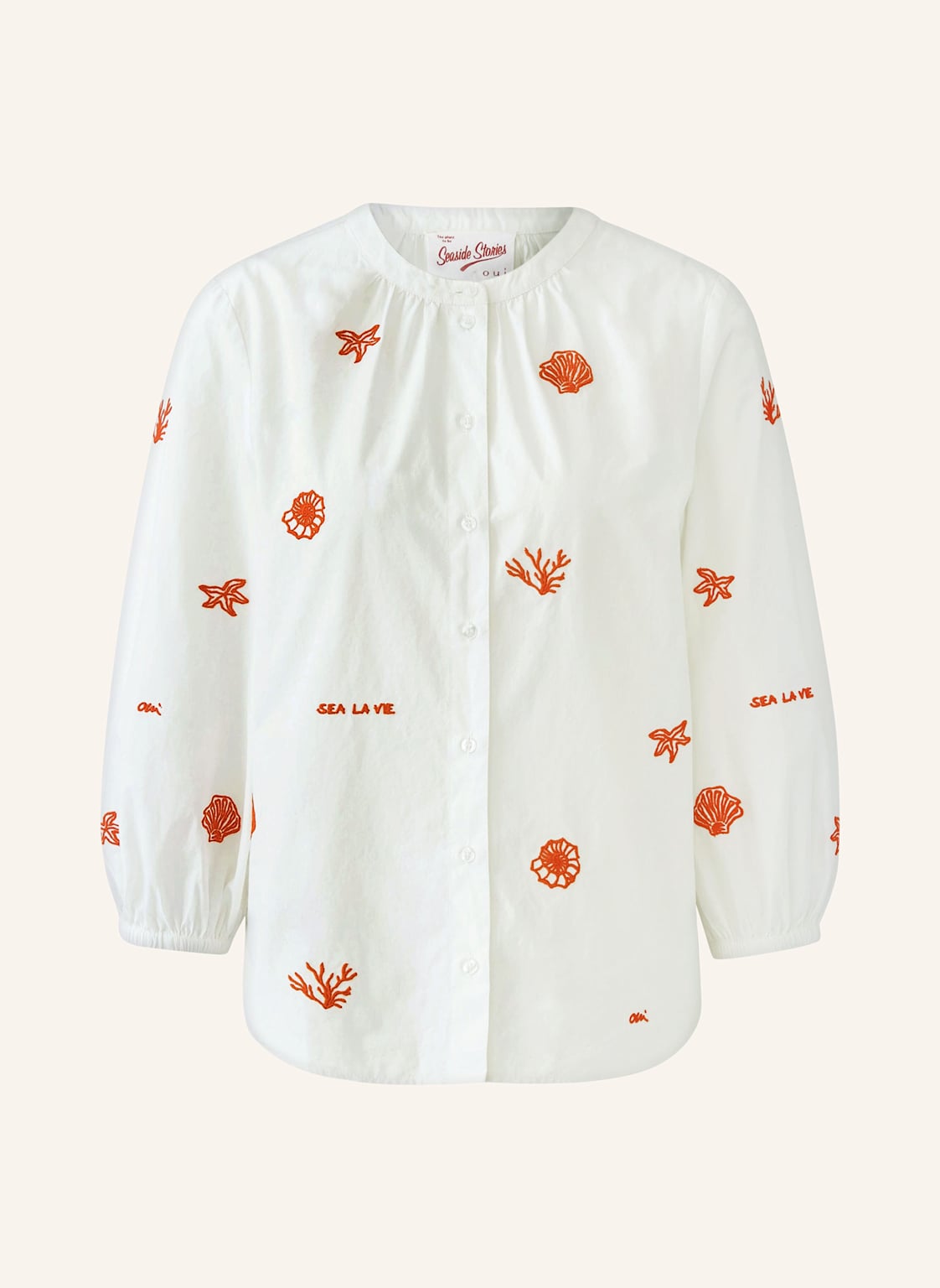 Oui Bluse Mit 3/4-Arm weiss von Oui