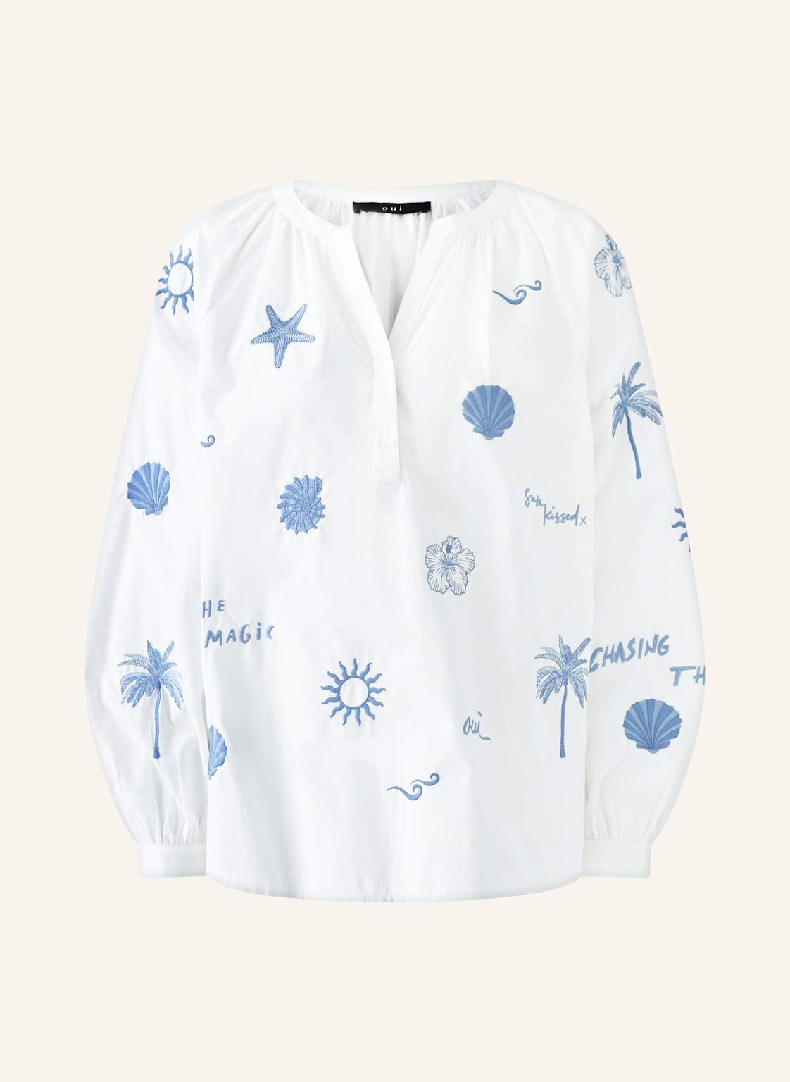 Oui Blusenshirt Mit Rüschen weiss Oui Blusenshirt Mit Rüschen weiss von Oui