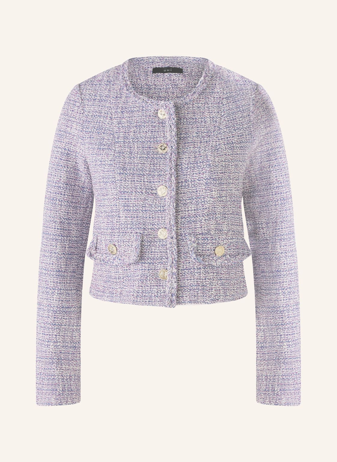 Oui Cropped-Strickjacke blau von Oui