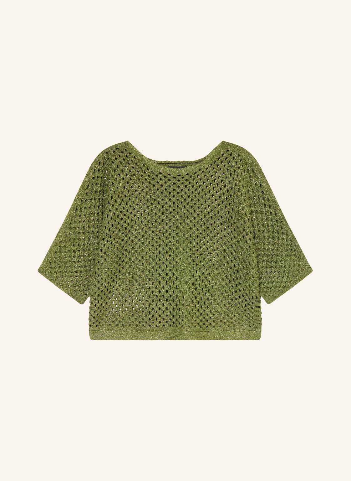 Oui Pullover Mit 3/4-Arm Und Glitzergarn gruen Oui Pullover Mit 3/4-Arm Und Glitzergarn gruen von Oui