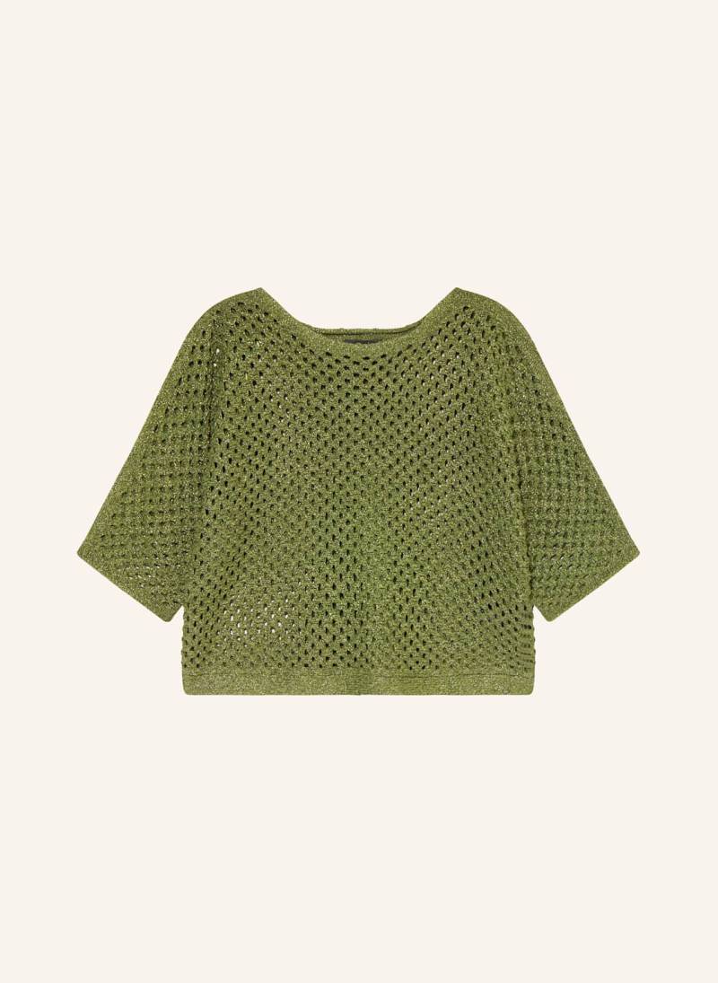 Oui Pullover Mit 3/4-Arm Und Glitzergarn gruen von Oui