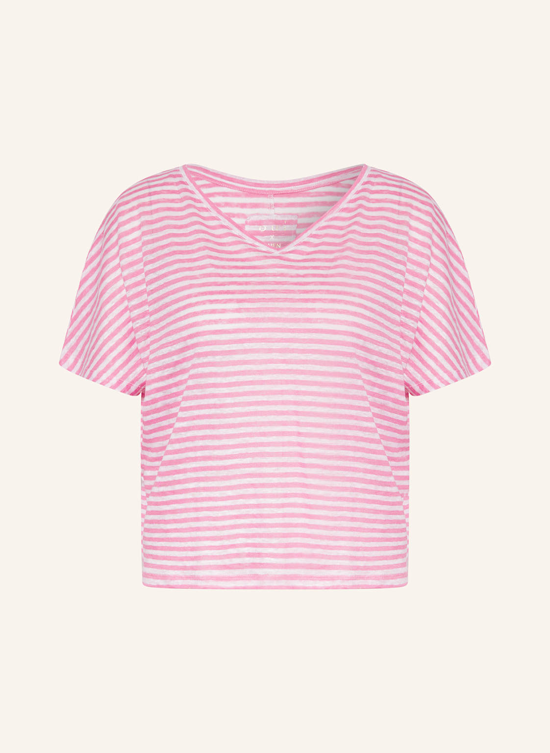 Oui T-Shirt Aus Leinen pink Oui T-Shirt Aus Leinen pink von Oui