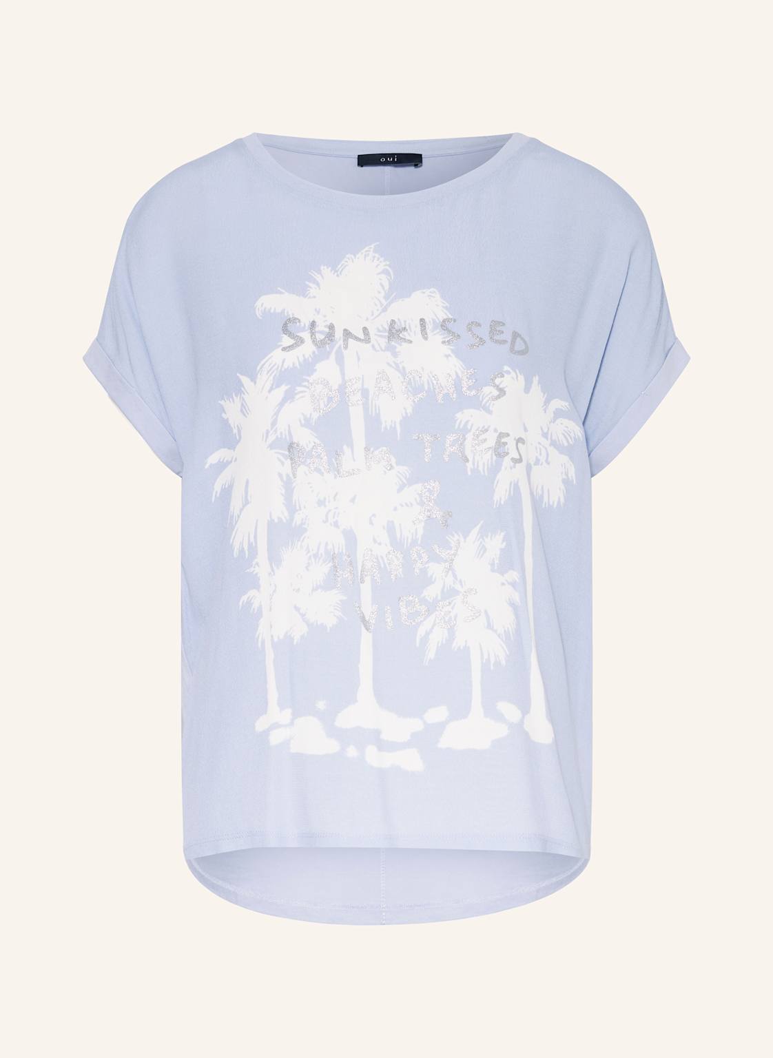 Oui T-Shirt Im Materialmix blau Oui T-Shirt Im Materialmix blau von Oui