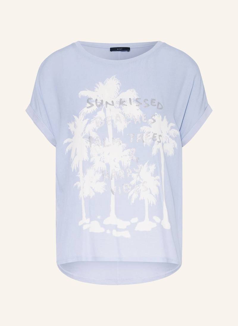 Oui T-Shirt Im Materialmix blau von Oui