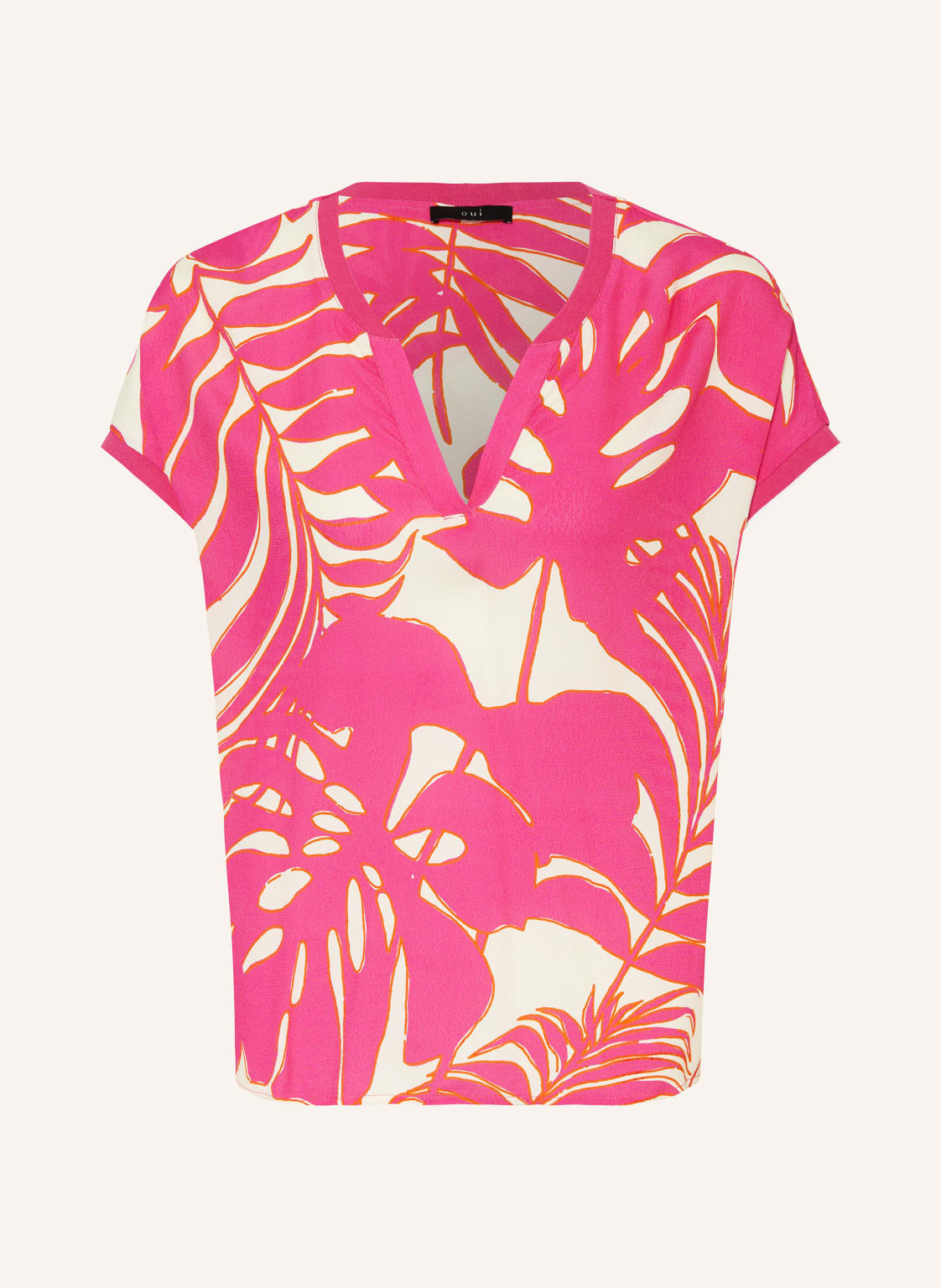 Oui T-Shirt Im Materialmix pink von Oui