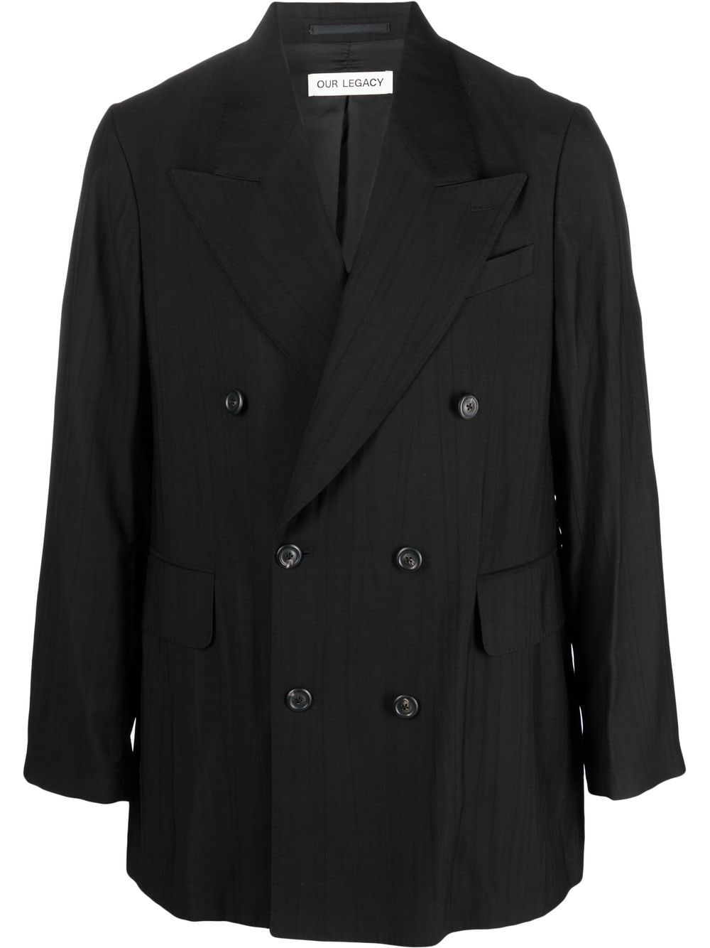 OUR LEGACY crease-effect double-breasted blazer - Black von OUR LEGACY