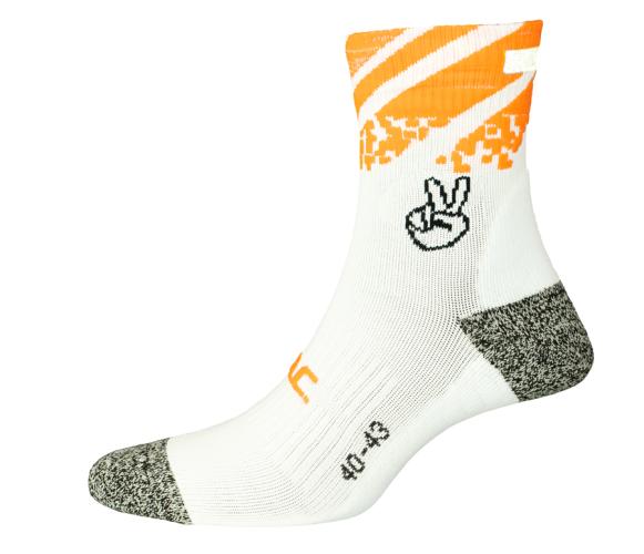 P.A.C PAC RN 6.2 Running Reflective Pro Mid Compression Men - white-neon-orange (Grösse: M40-43) von P.A.C