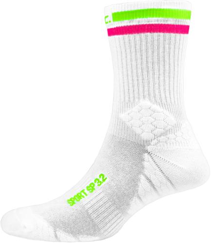 P.A.C PAC SP 3.2 Sport Recycled Stripes Sock 2x Pack - white- stripes (Grösse: M40-43) von P.A.C