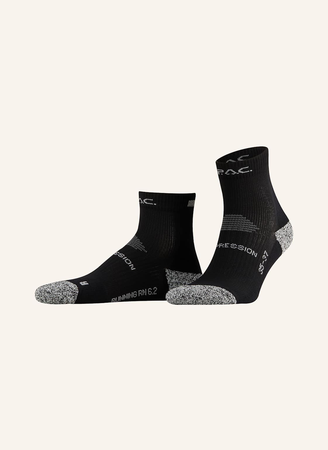 P.A.C. Laufsocken Rn 6.2 Running Reflective Pro Mid Compression schwarz von P.A.C.