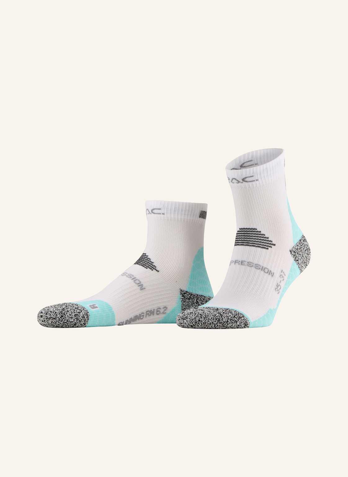 P.A.C. Laufsocken Rn 6.2 Running Reflective Pro Mid Compression weiss von P.A.C.
