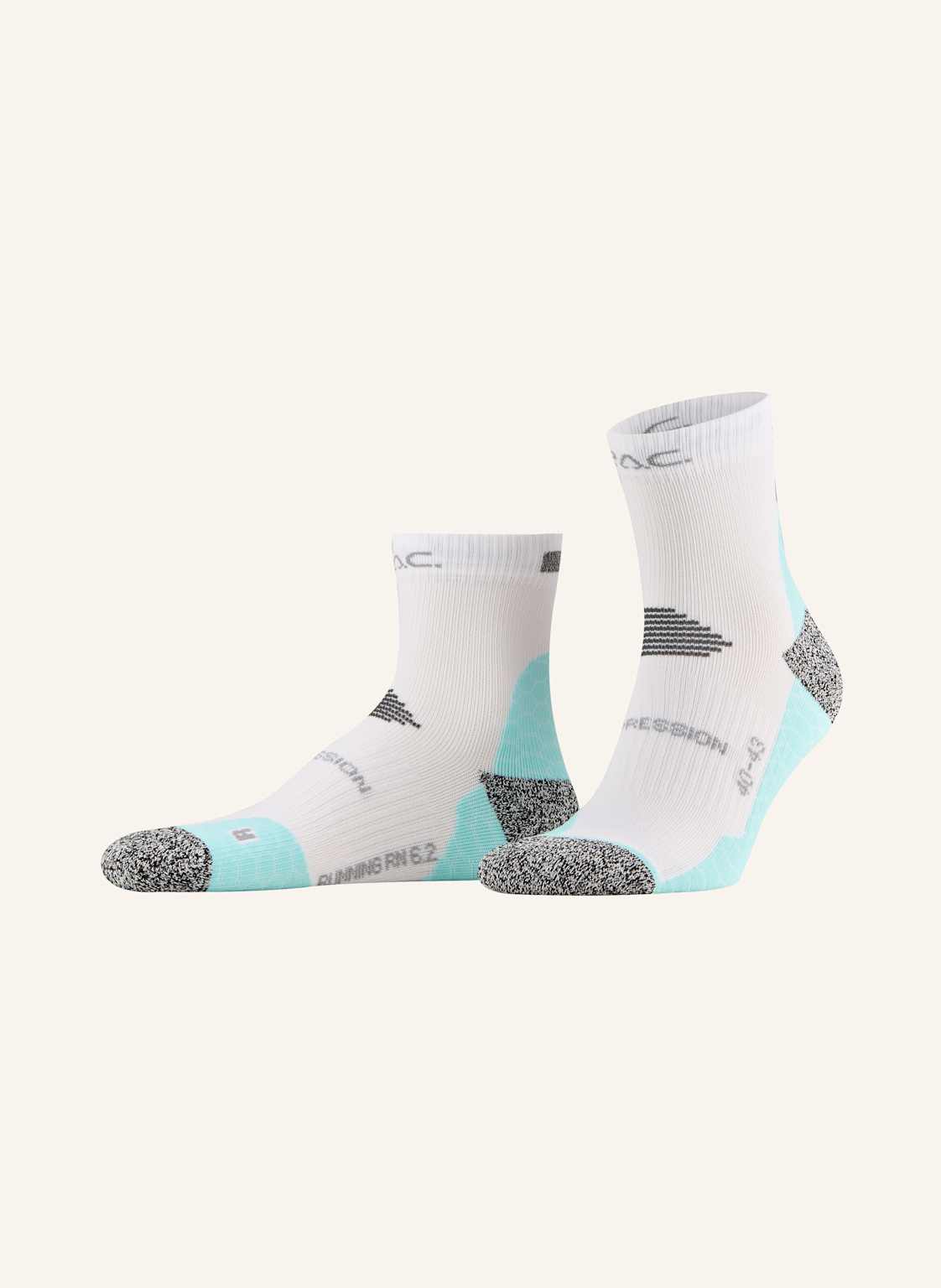 P.A.C. Laufsocken Rn 6.2 Running Reflective Pro Mid Compression weiss von P.A.C.