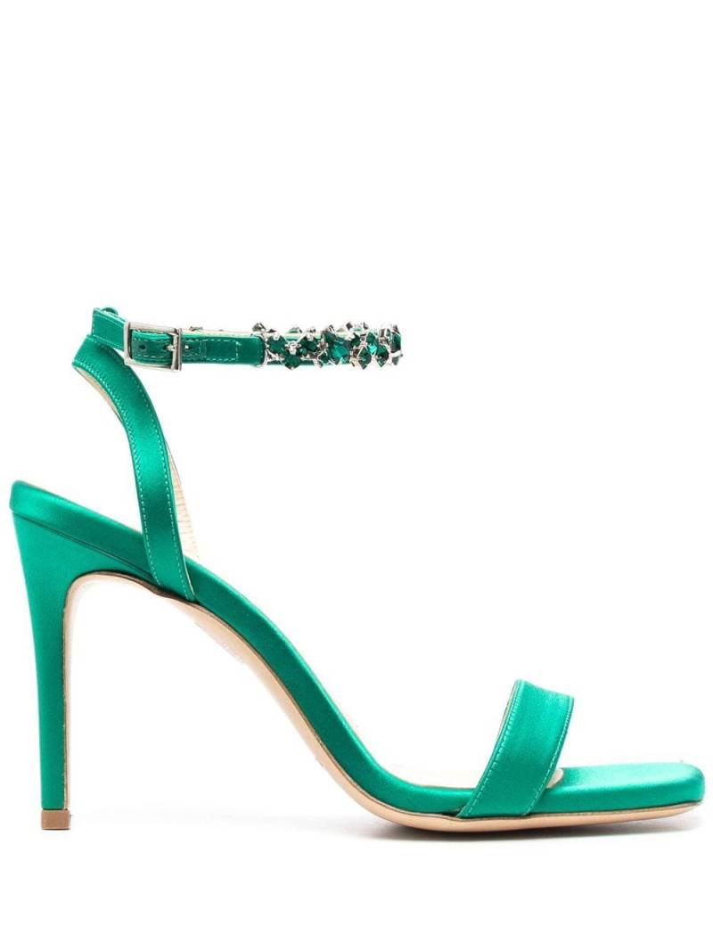 P.A.R.O.S.H. 110mm crystal ankle-strap sandals - Green von P.A.R.O.S.H.