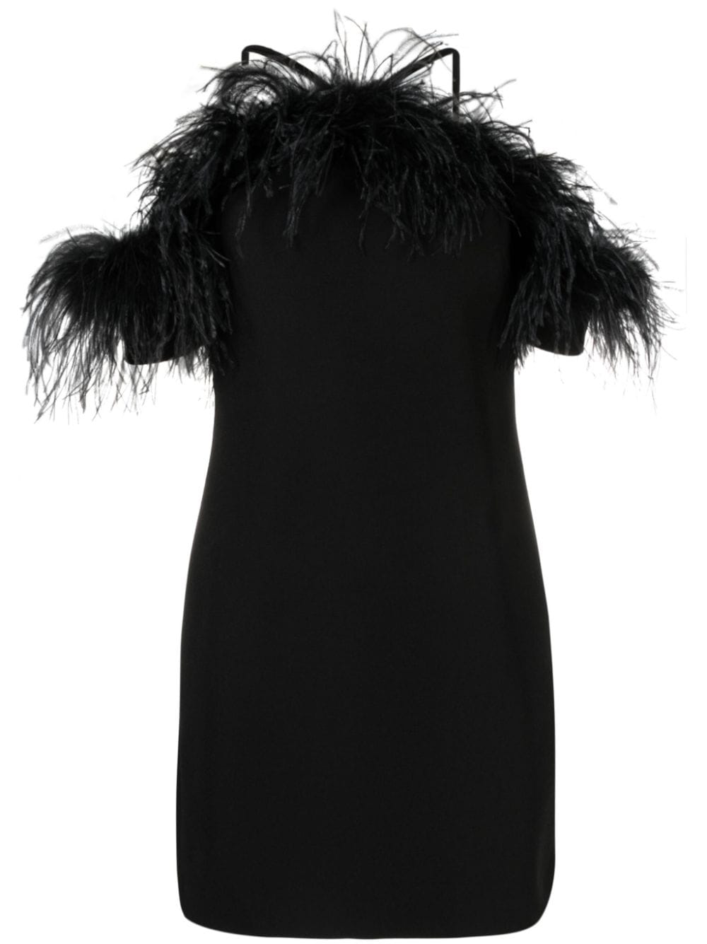 P.A.R.O.S.H. Abito feather-detail dress - Black von P.A.R.O.S.H.
