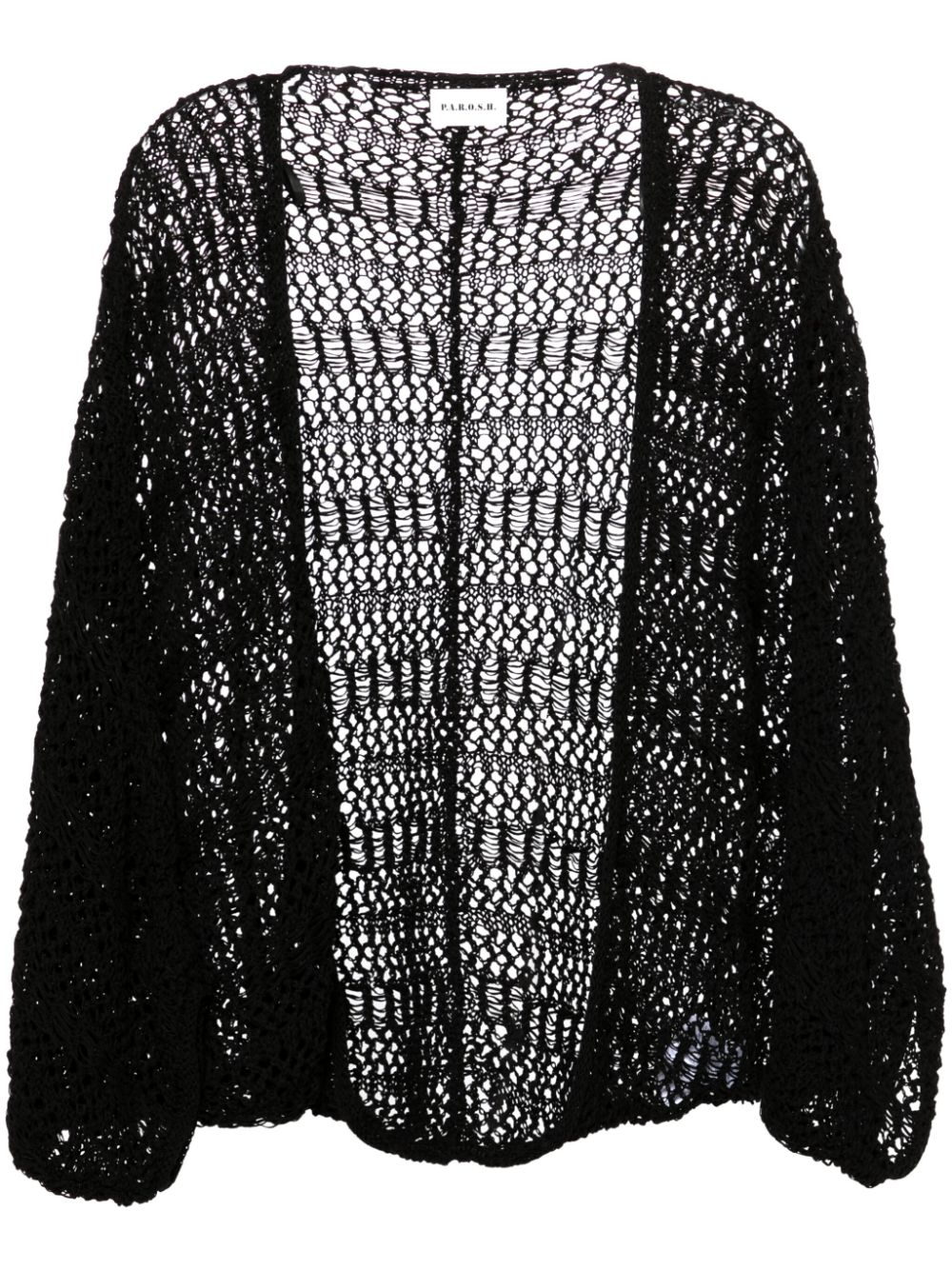 P.A.R.O.S.H. Cruz crochet-knit cardigan - Black von P.A.R.O.S.H.