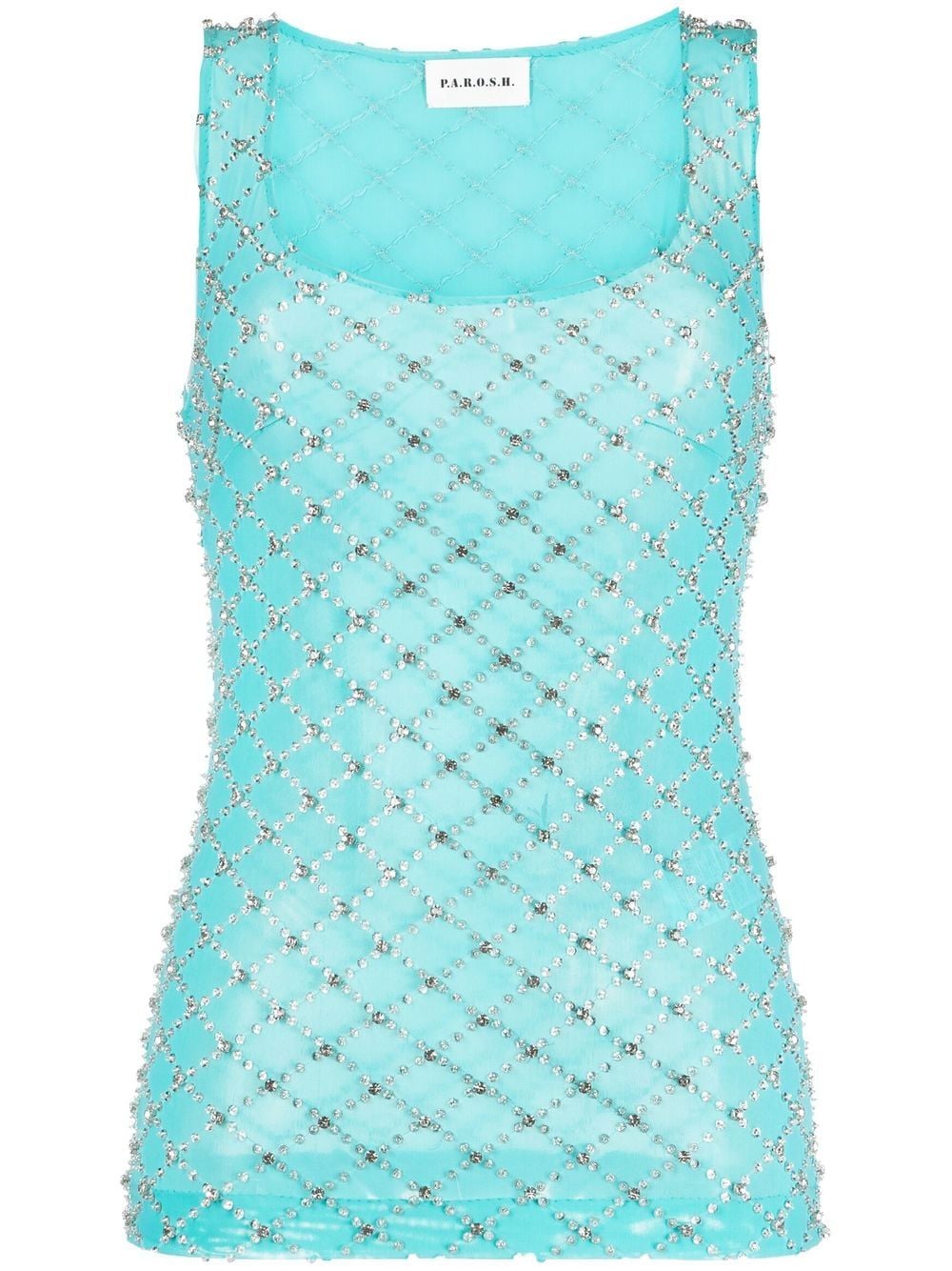 P.A.R.O.S.H. Glaced crystal-embellished tank top - Green von P.A.R.O.S.H.