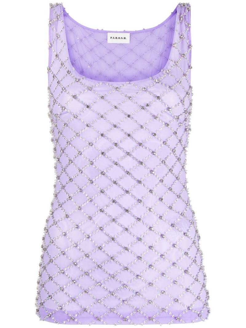 P.A.R.O.S.H. Glaced crystal-embellished top - Purple von P.A.R.O.S.H.