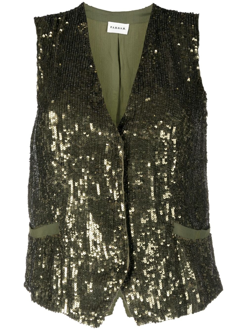 P.A.R.O.S.H. V-neck sequined vest - Green von P.A.R.O.S.H.