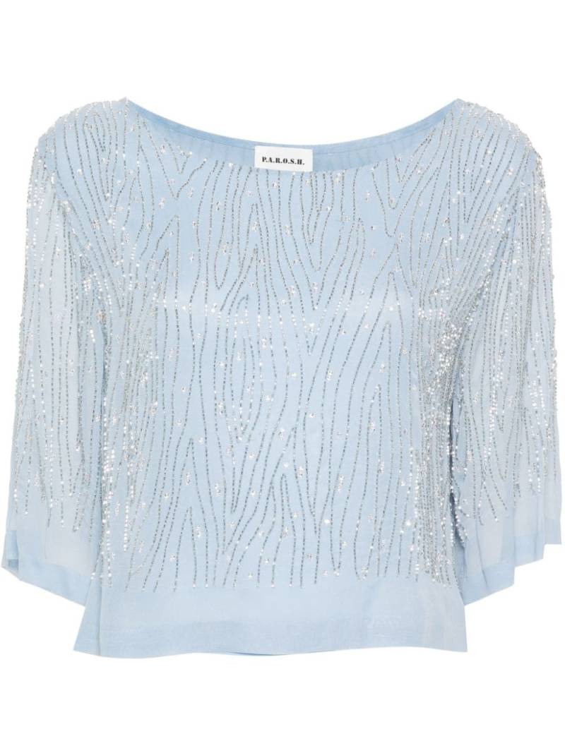 P.A.R.O.S.H. bead-embellished blouse - Blue von P.A.R.O.S.H.
