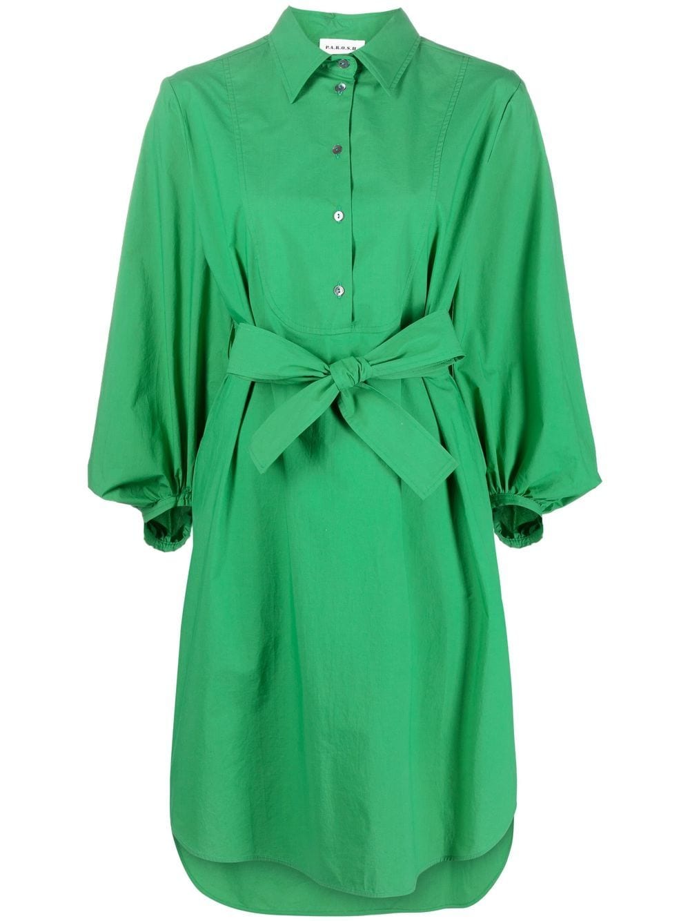 P.A.R.O.S.H. belted cotton shirt dress - Green von P.A.R.O.S.H.