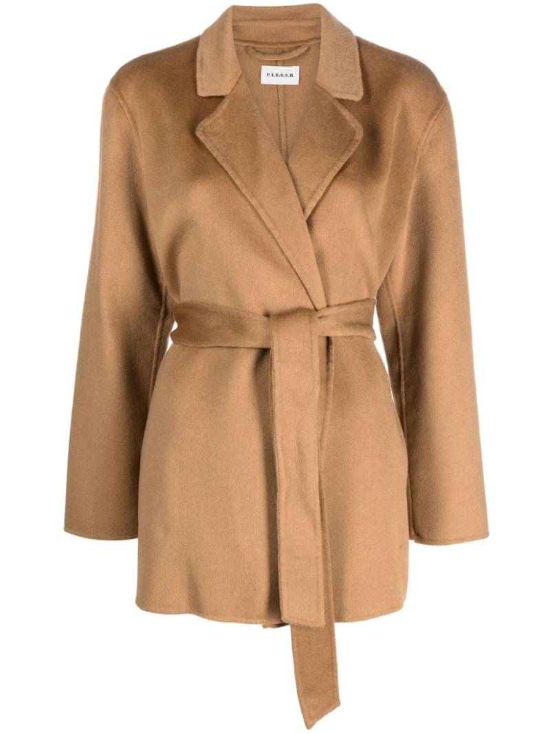 P.A.R.O.S.H. belted double-breasted cashmere coat - Brown von P.A.R.O.S.H.