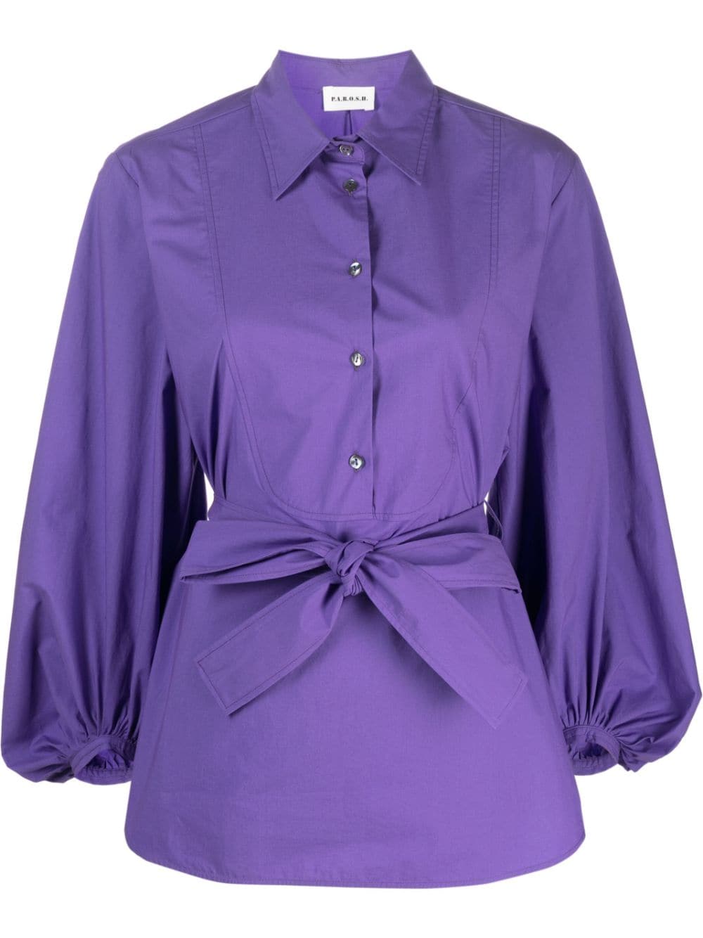P.A.R.O.S.H. belted wide-sleeved blouse - Purple von P.A.R.O.S.H.