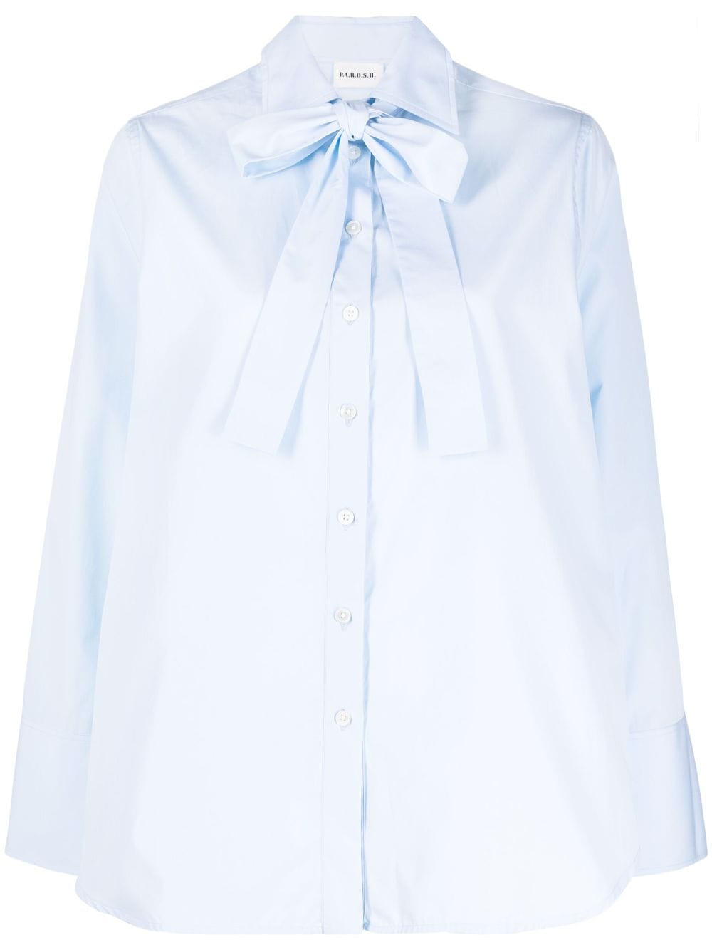 P.A.R.O.S.H. bow-detail cotton shirt - Blue von P.A.R.O.S.H.