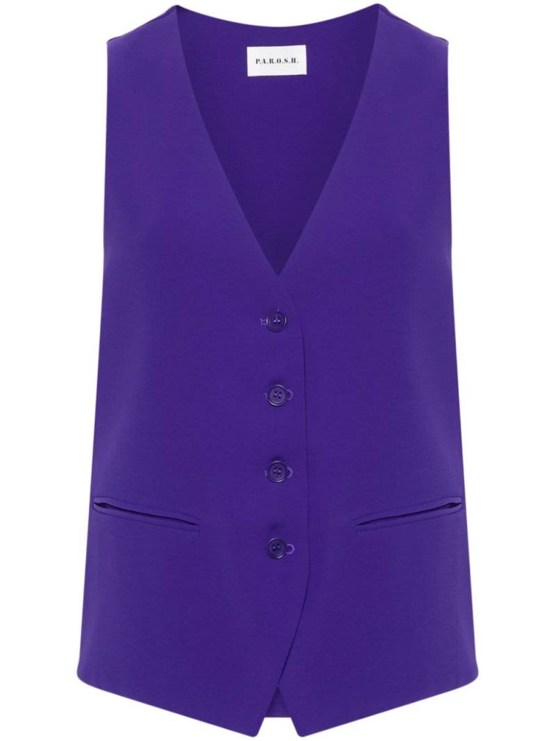 P.A.R.O.S.H. buckle-strap crepe waistcoat - Purple von P.A.R.O.S.H.