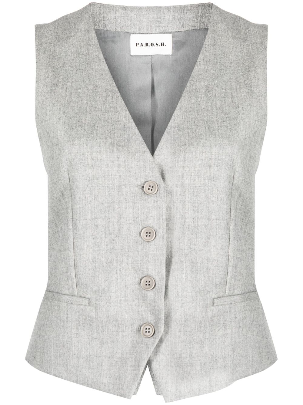 P.A.R.O.S.H. button-up virgin wool-blend gilet - Grey von P.A.R.O.S.H.