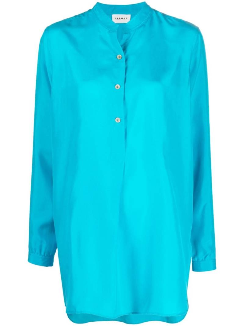 P.A.R.O.S.H. buttoned long-sleeve silk shirt - Blue von P.A.R.O.S.H.