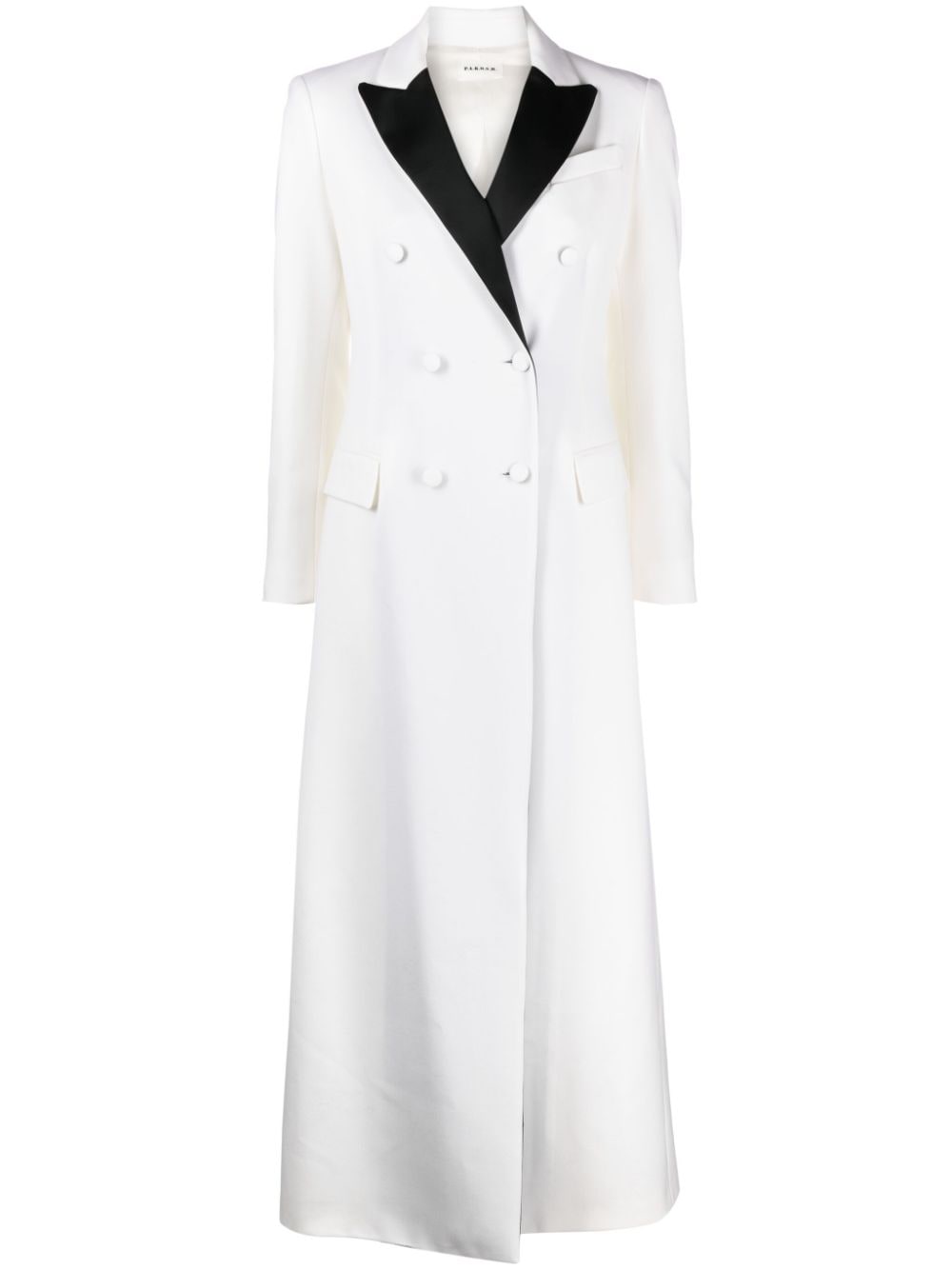 P.A.R.O.S.H. contrasting lapels gabardine coat - White von P.A.R.O.S.H.