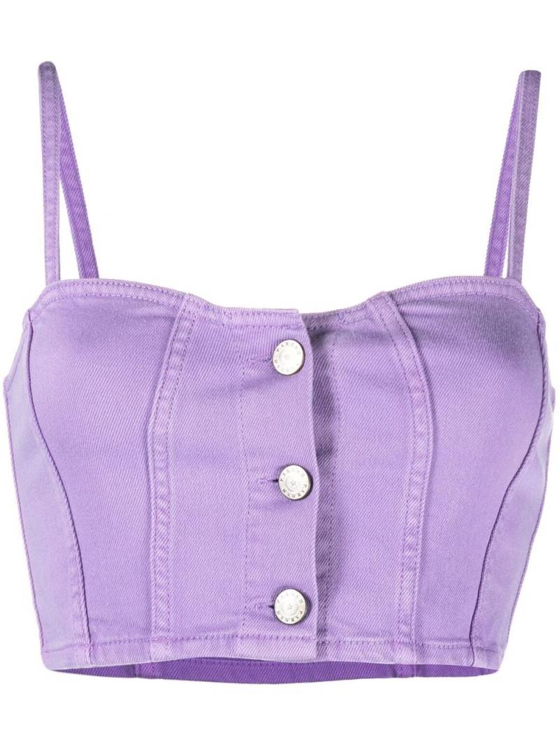 P.A.R.O.S.H. cropped denim top - Purple von P.A.R.O.S.H.