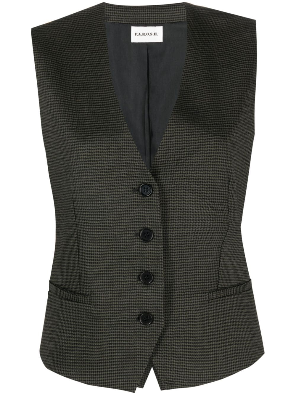 P.A.R.O.S.H. dogtooth virgin wool blend waistcoat - Green von P.A.R.O.S.H.