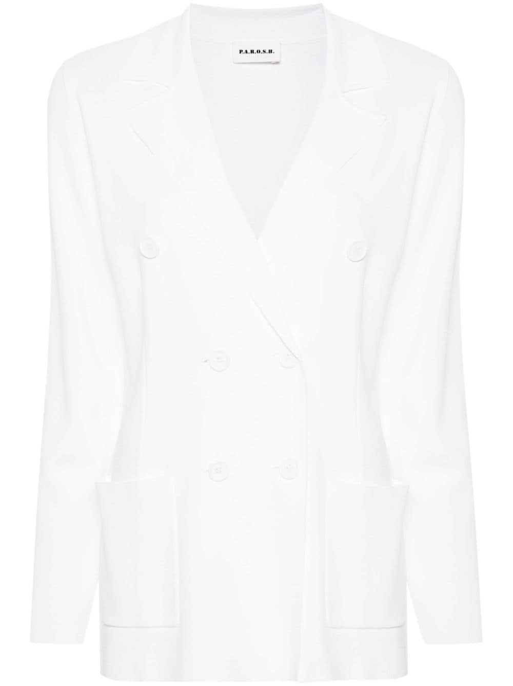 P.A.R.O.S.H. double-breasted knitted blazer - White von P.A.R.O.S.H.