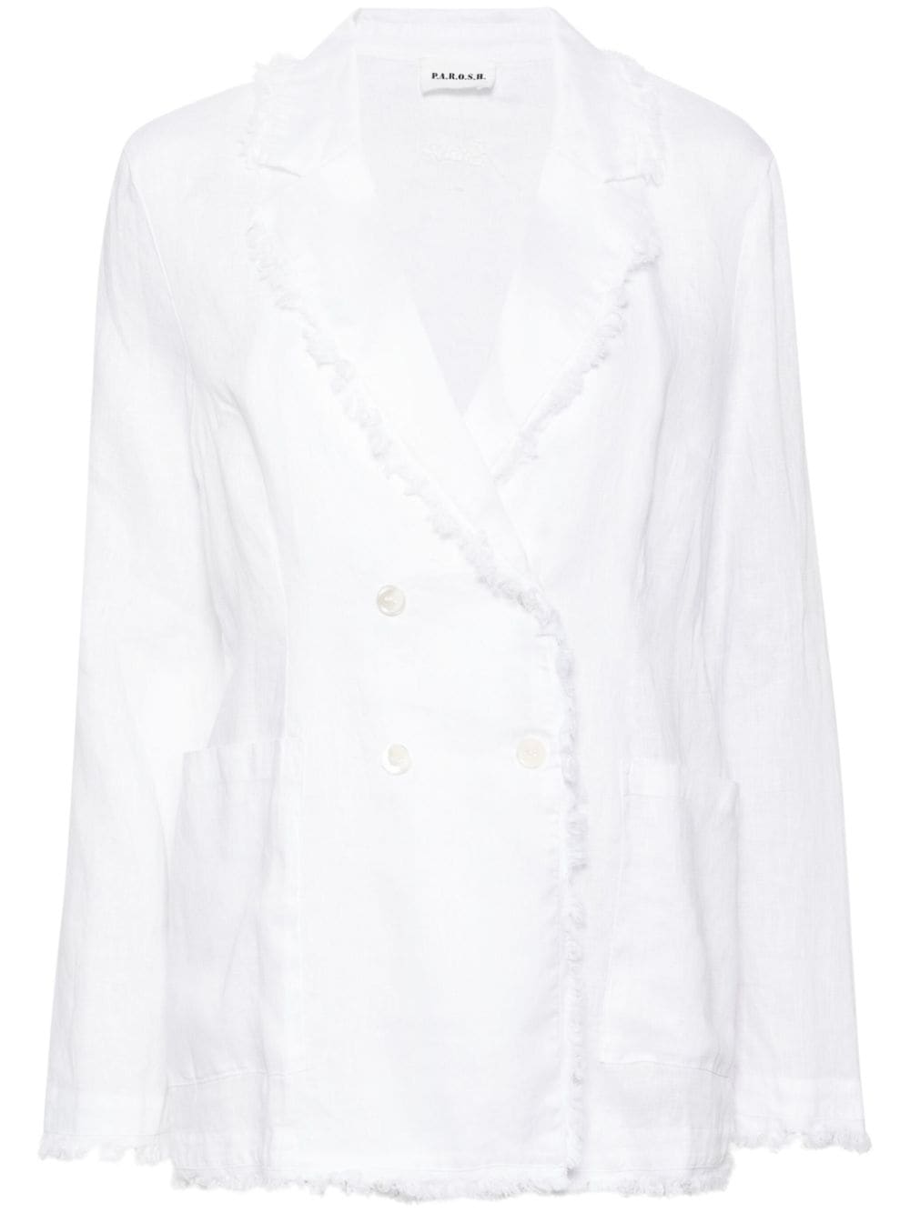 P.A.R.O.S.H. double-breasted linen blazer - White von P.A.R.O.S.H.