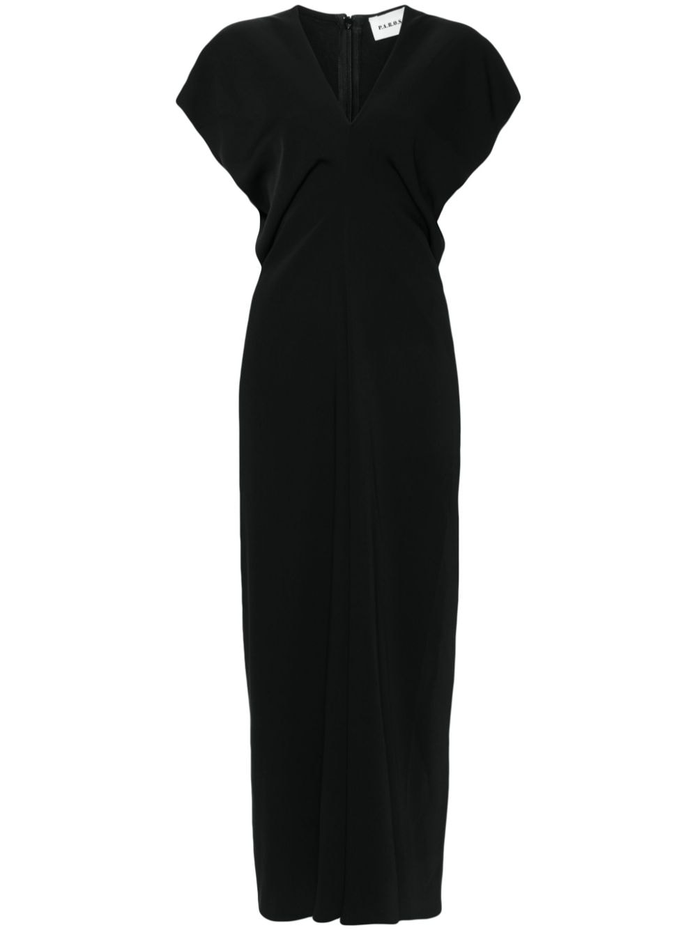 P.A.R.O.S.H. draped cady maxi dress - Black von P.A.R.O.S.H.