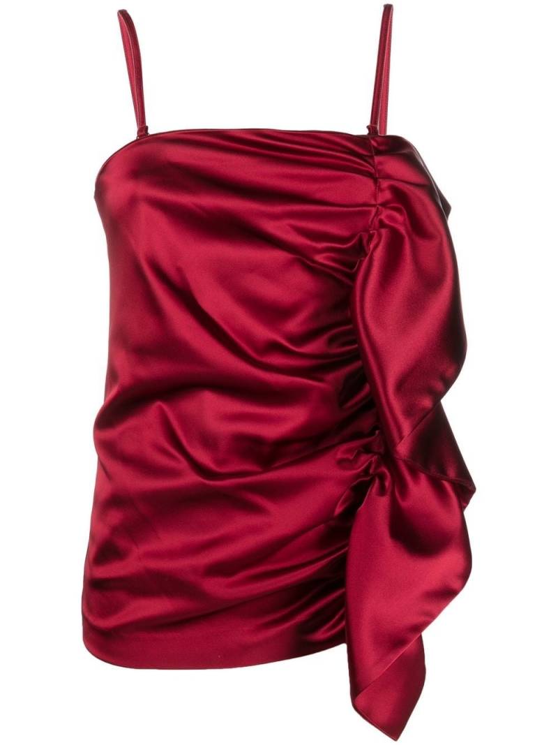 P.A.R.O.S.H. draped-trim satin top - Red von P.A.R.O.S.H.