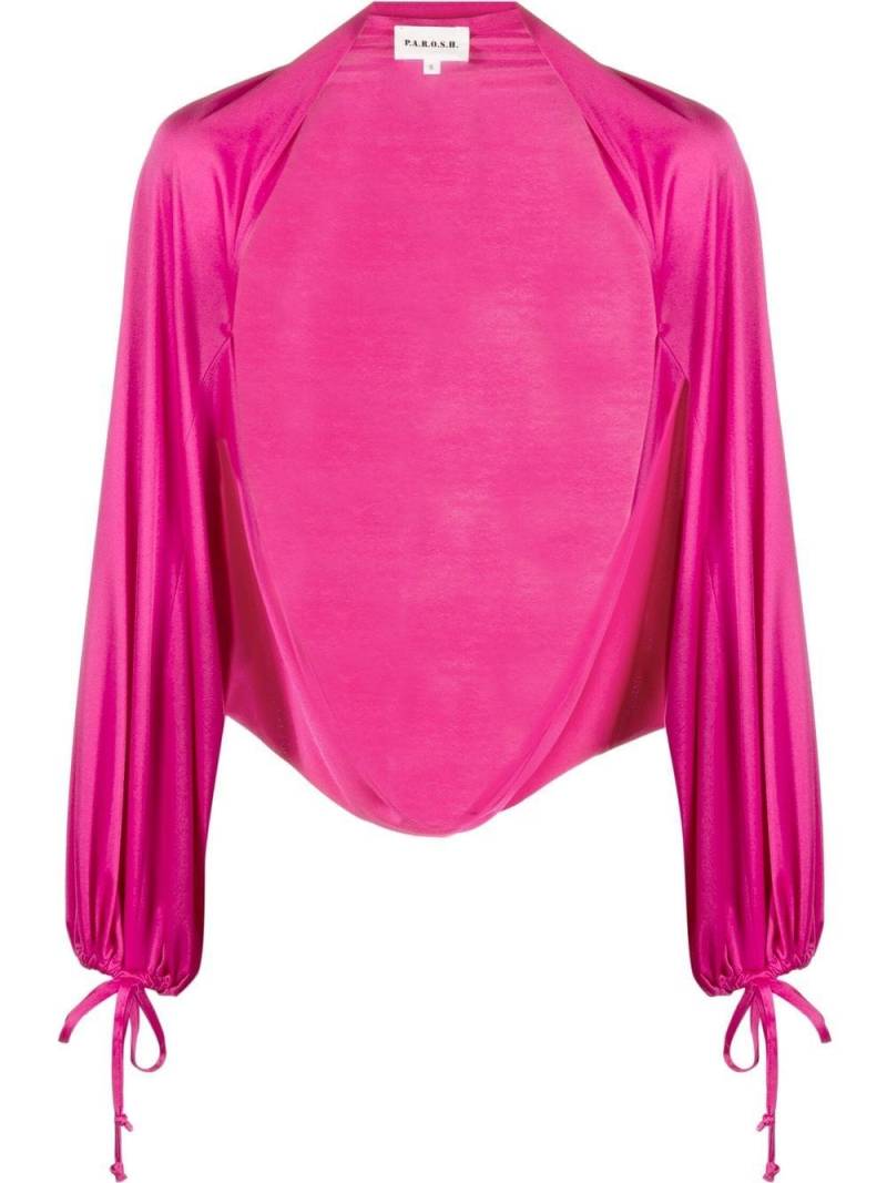 P.A.R.O.S.H. drawstring-detailed long-sleeved shrug - Pink von P.A.R.O.S.H.