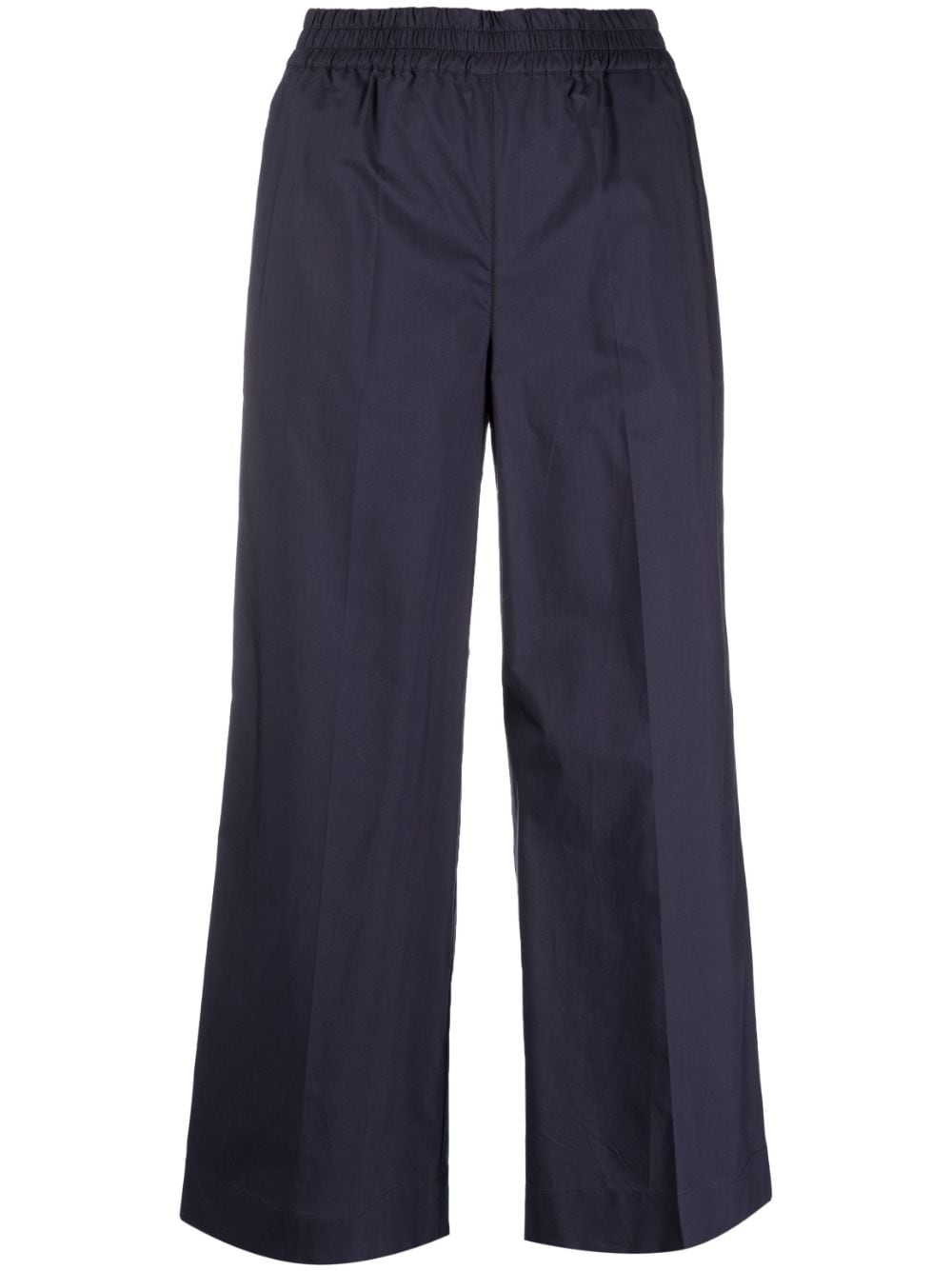P.A.R.O.S.H. elastic-waist cotton cropped trousers - Blue von P.A.R.O.S.H.