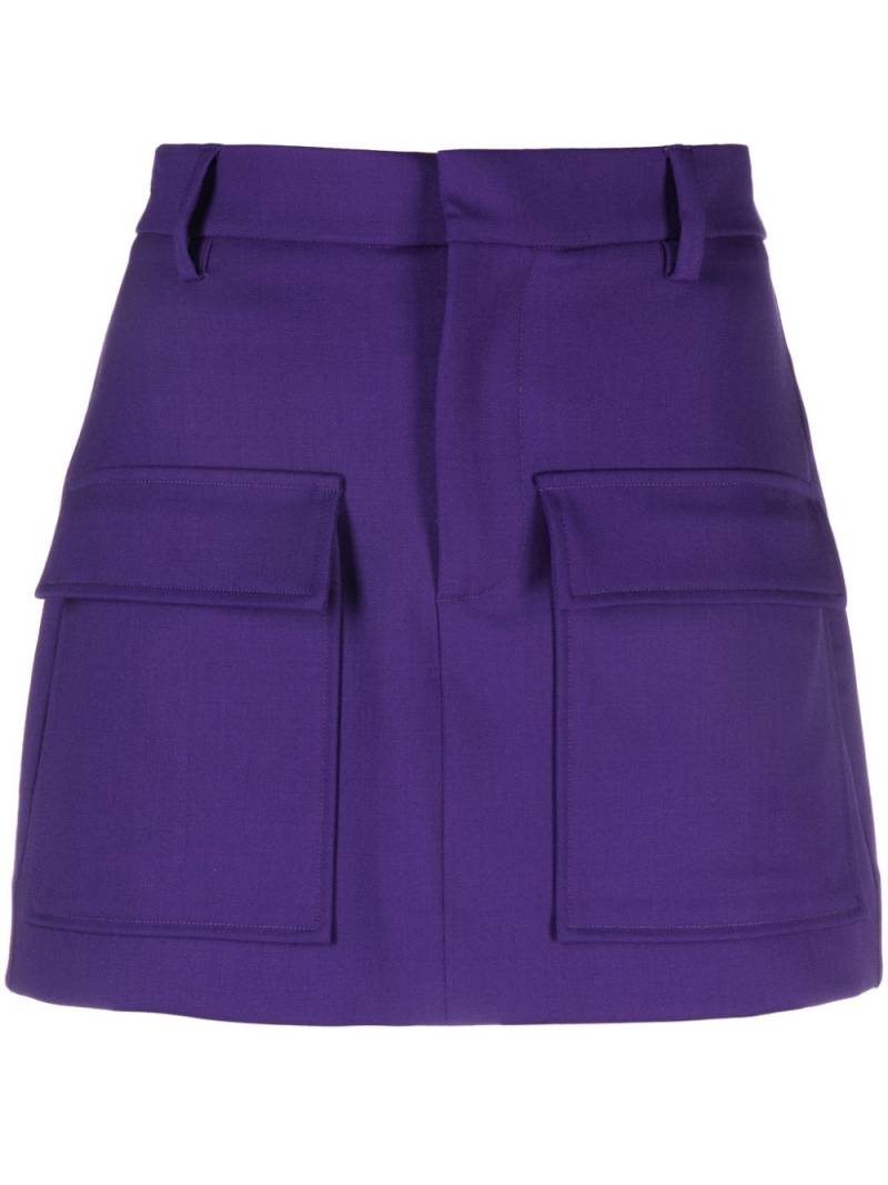 P.A.R.O.S.H. flap-pockets stretch-wool miniskirt - Purple von P.A.R.O.S.H.