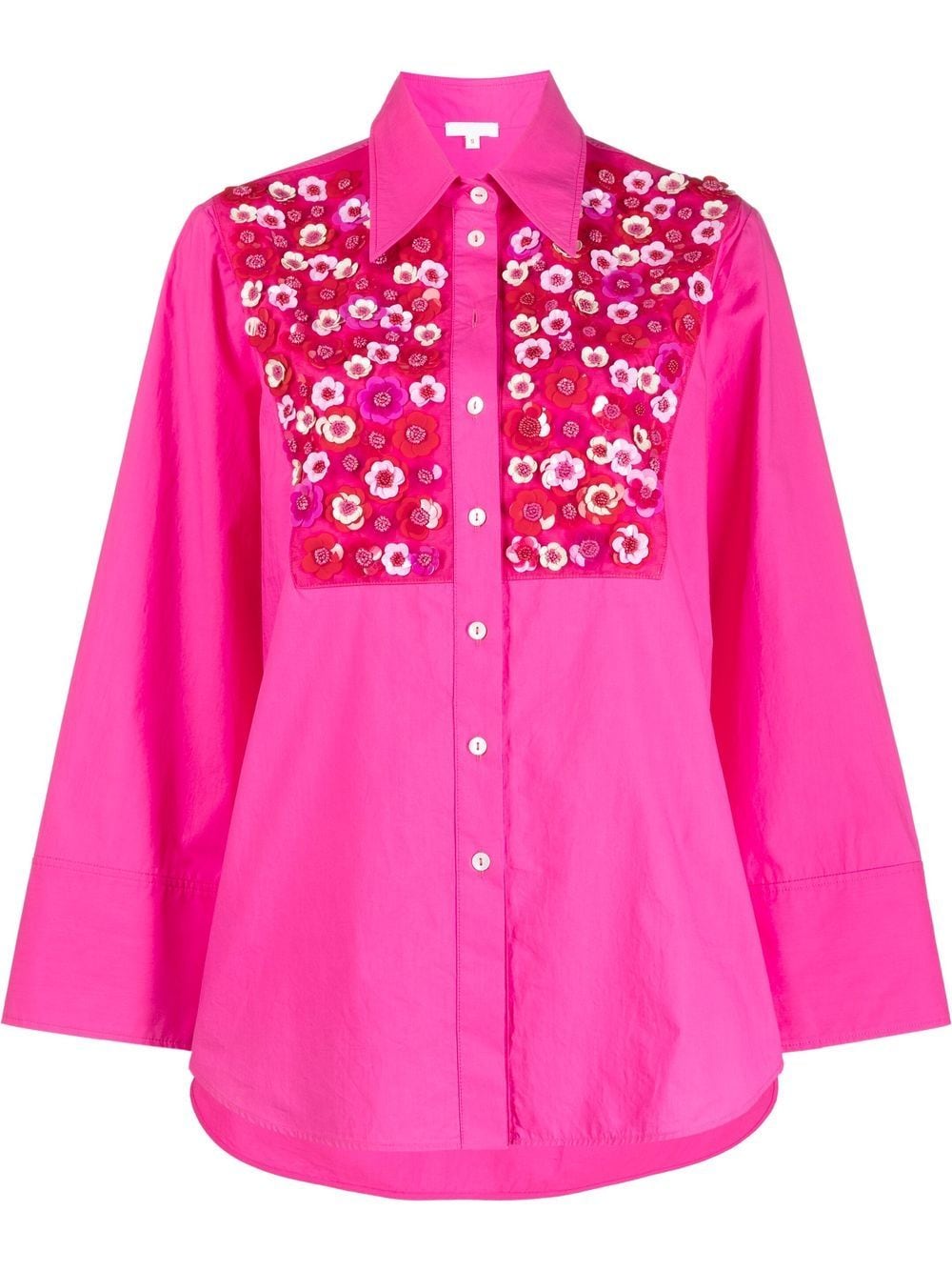 P.A.R.O.S.H. floral-appliqué wide-sleeve blouse - Pink von P.A.R.O.S.H.