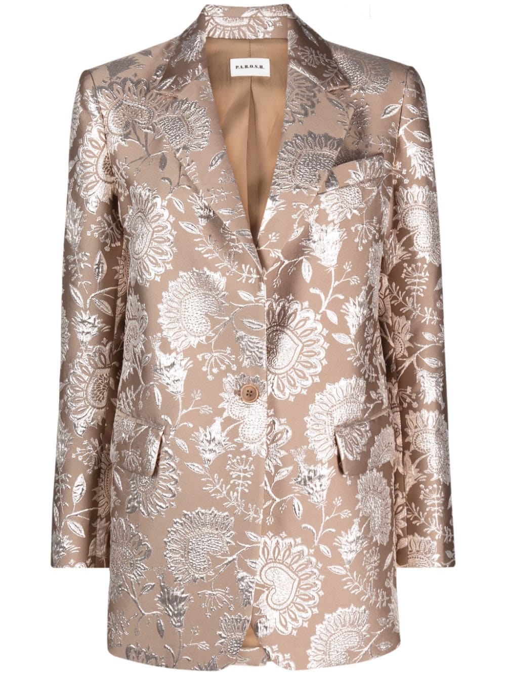 P.A.R.O.S.H. floral-jacquard single-breasted blazer - Gold von P.A.R.O.S.H.