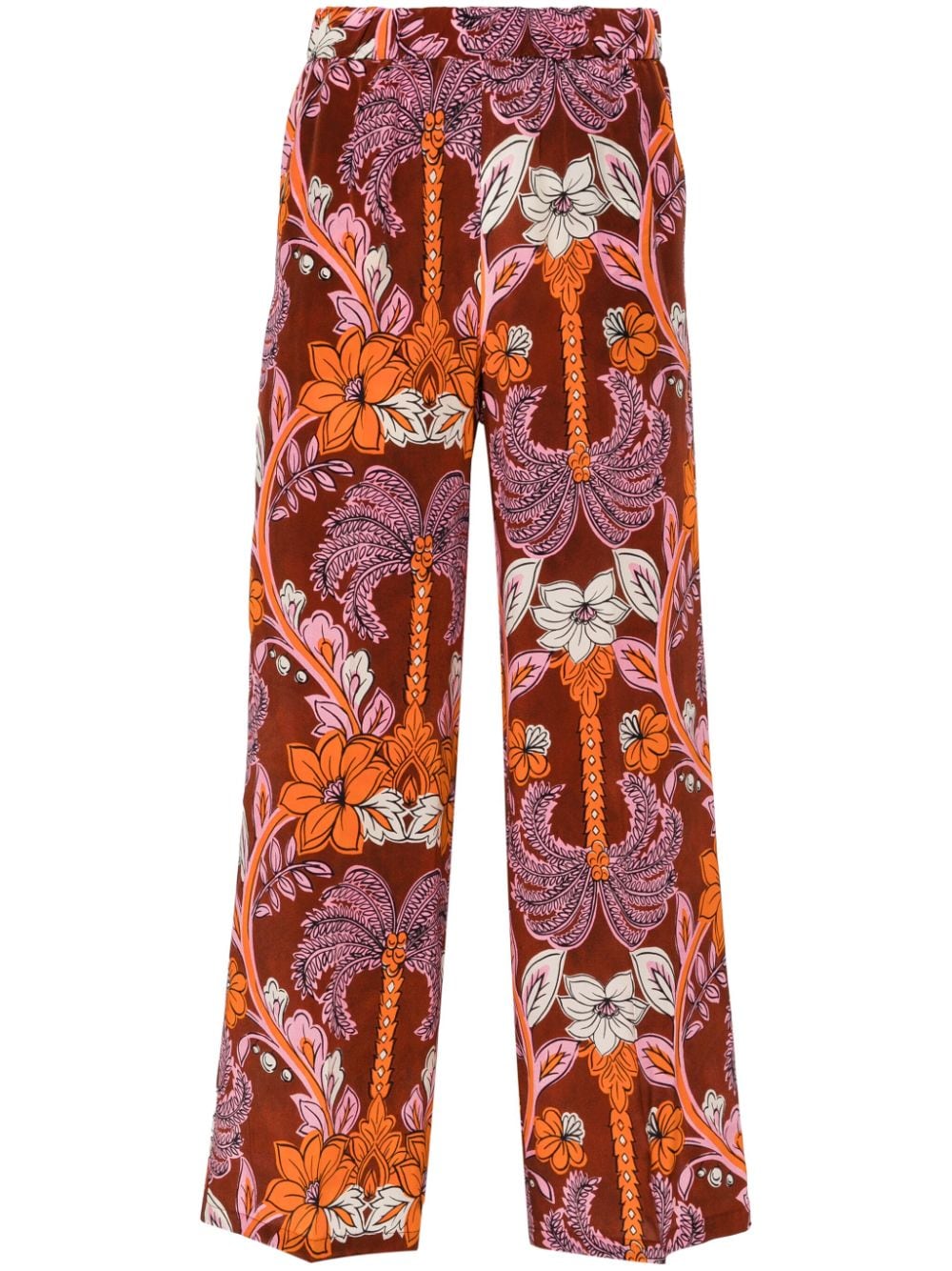 P.A.R.O.S.H. floral-print silk palazzo trousers - Orange von P.A.R.O.S.H.
