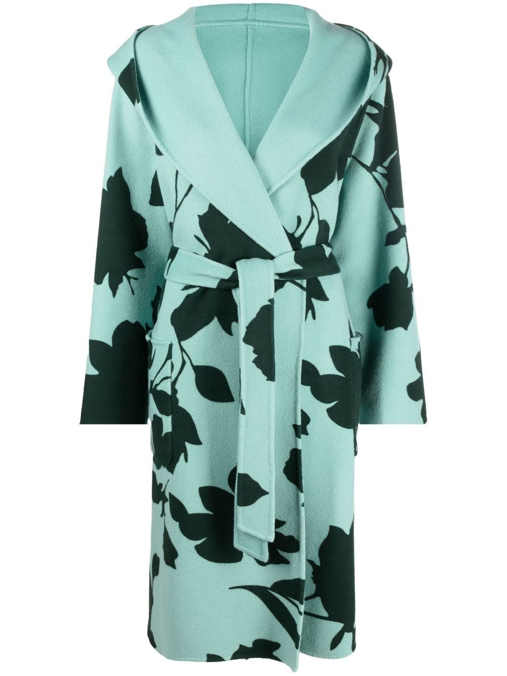 P.A.R.O.S.H. floral-print wool coat - Blue von P.A.R.O.S.H.