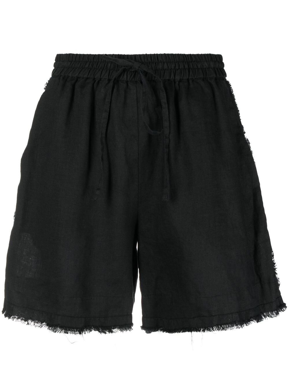 P.A.R.O.S.H. frayed drawstring-waist shorts - Black von P.A.R.O.S.H.