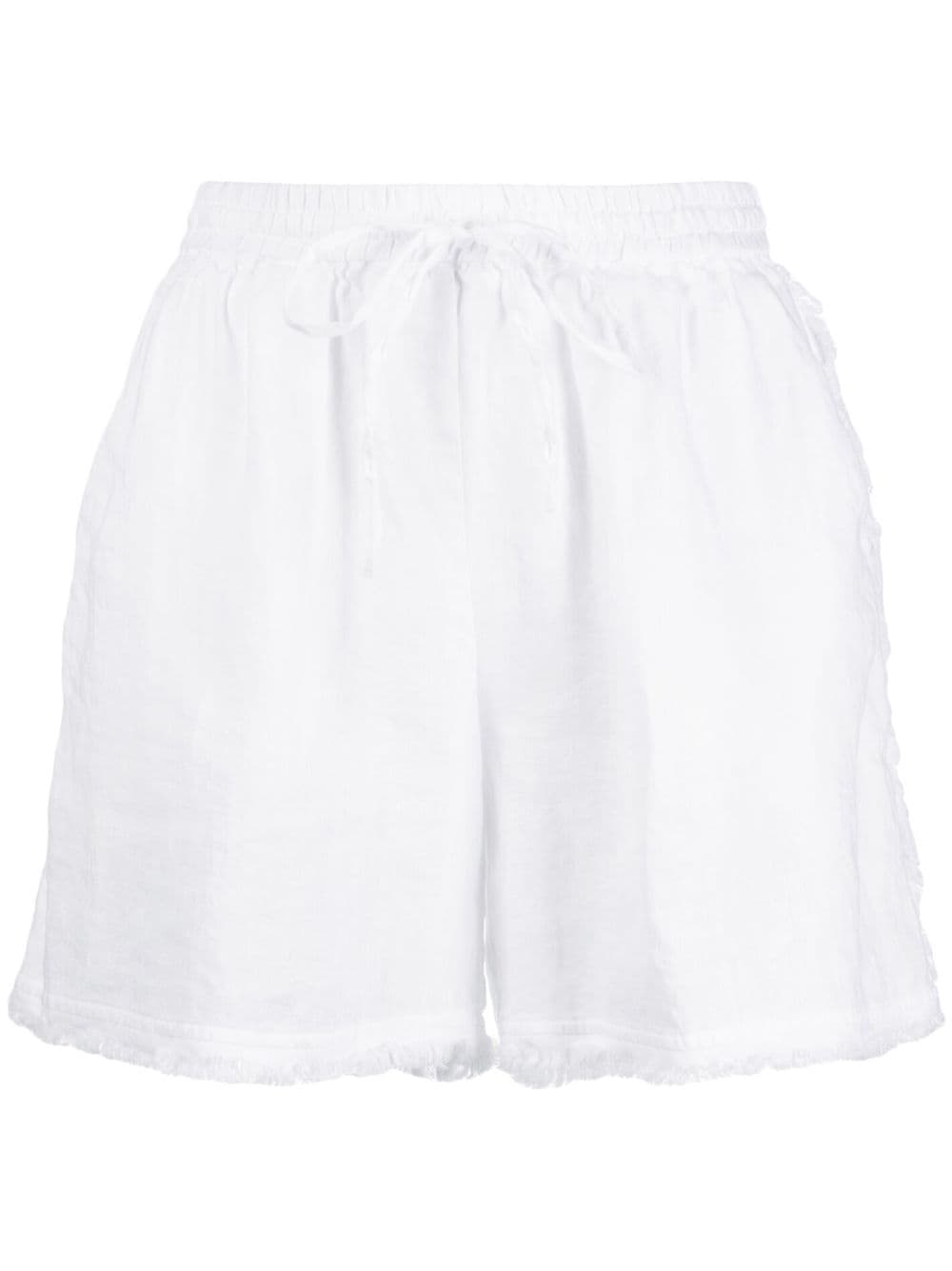 P.A.R.O.S.H. fringed-edge linen shorts - White von P.A.R.O.S.H.